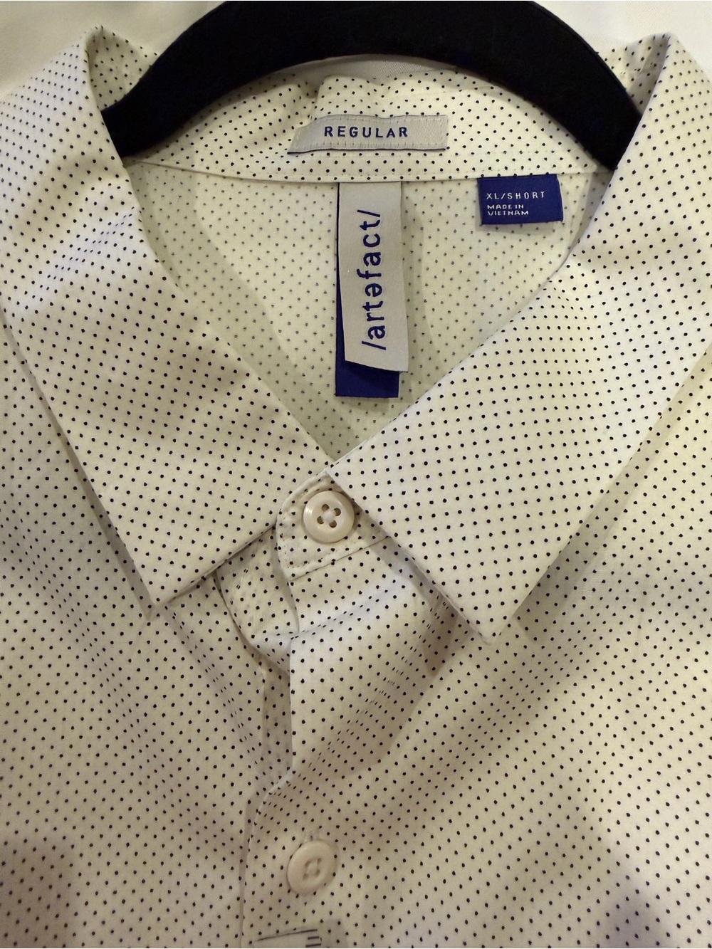 Men’s Artefact Ivory Micro Dot Dress Shirt XL NWOT